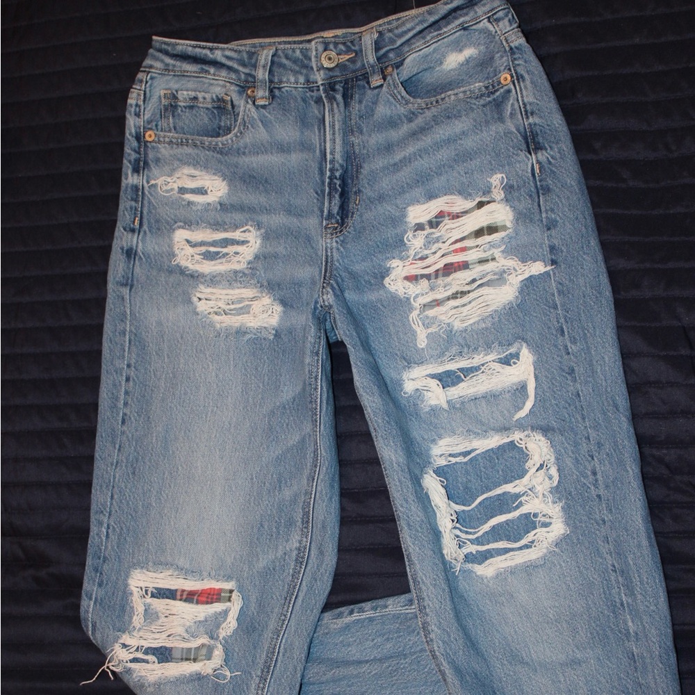 American Eagle Ripped Patchwork Jeans - image 1